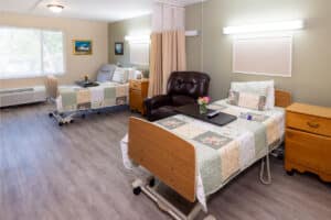 Semi-private patient room at Red Cliffs Post Acute