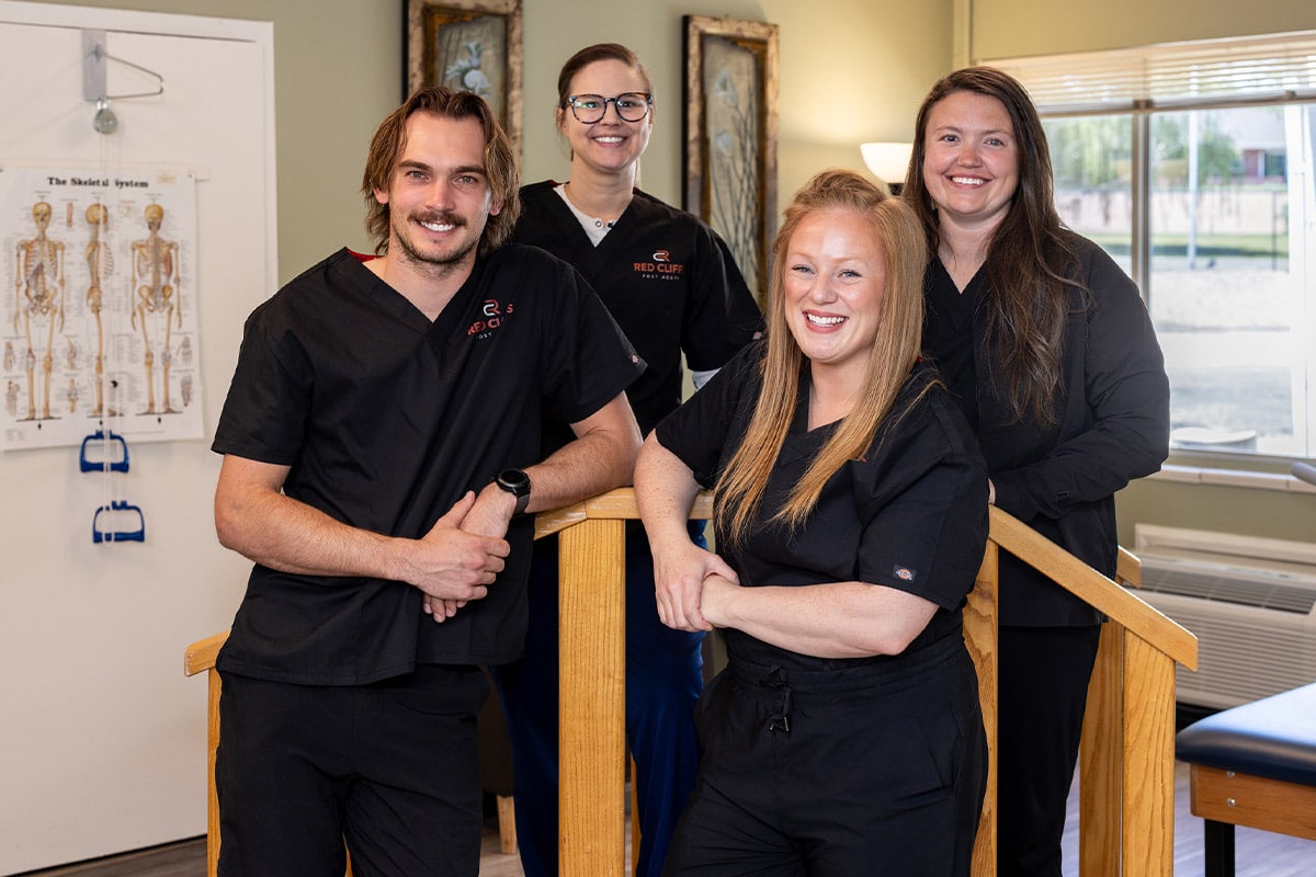 Group of 4 therapists at Red Cliffs Post Acute